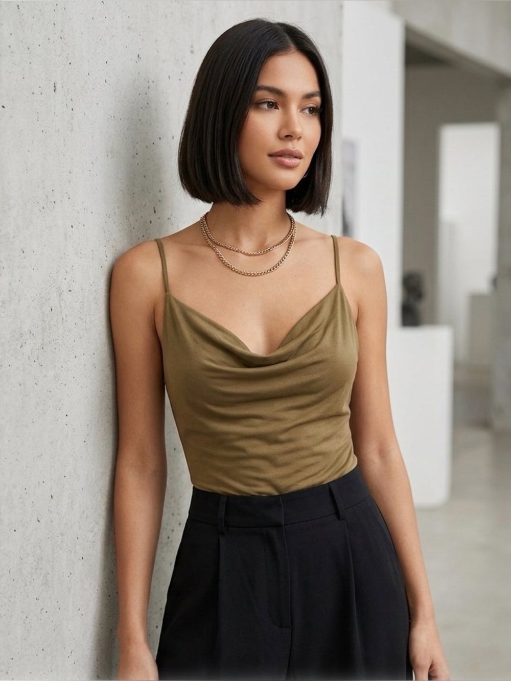 Modal Cowl Neck Bodysuit